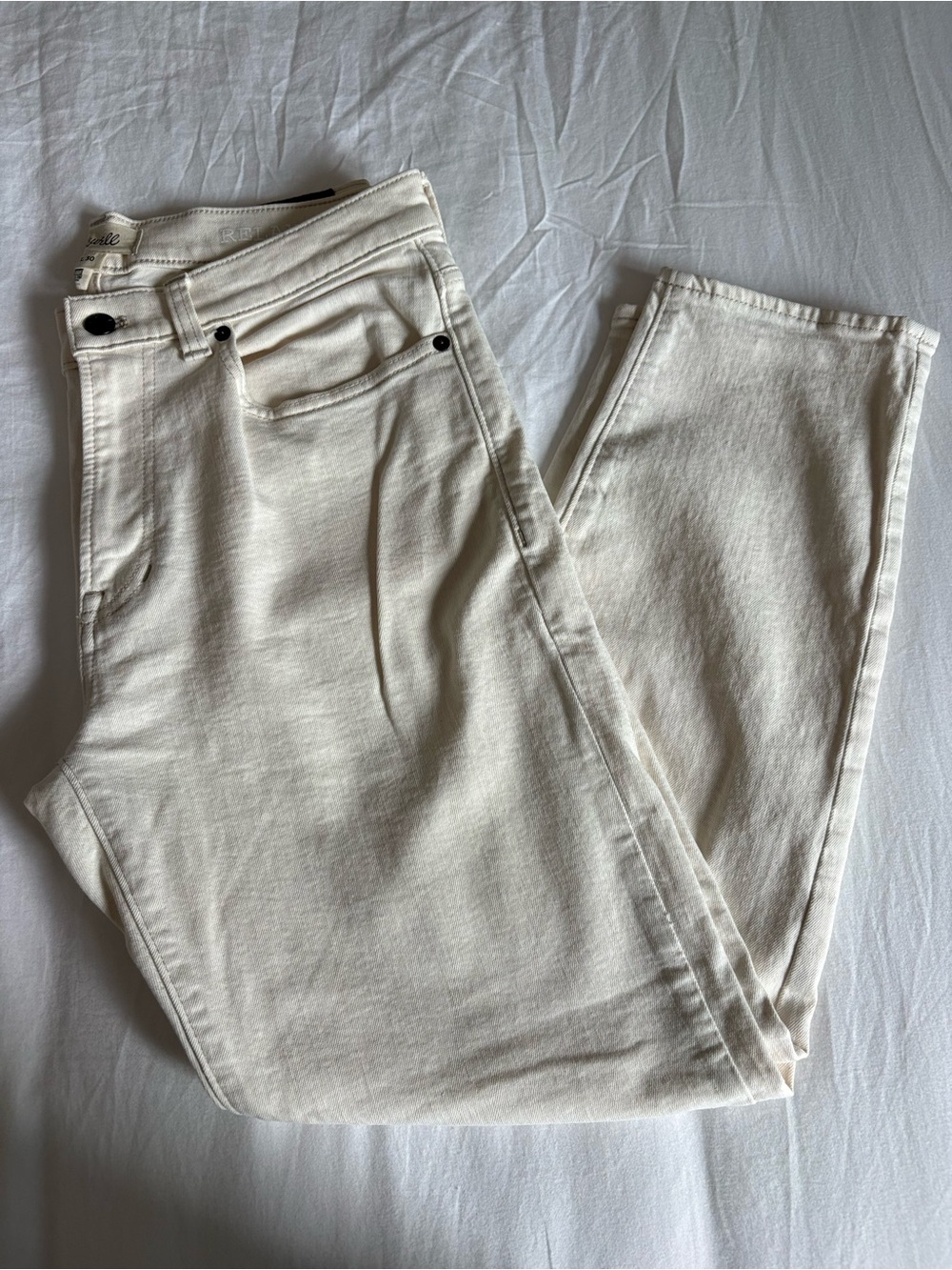 Madewell Relaxed Taper Jeans Men's W31 L30 Ecru/Off-White Cream Denim